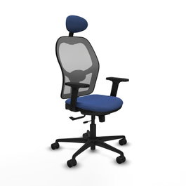 PIQUERAS Y CRESPO Silla de oficina Jorquera con mecanismo Sincro/Traslack, Azul marino y Gris