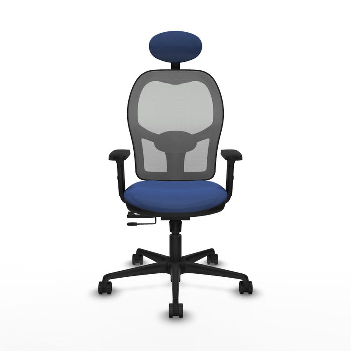 PIQUERAS Y CRESPO Silla de oficina Jorquera con mecanismo Sincro/Traslack, Azul marino y Gris
