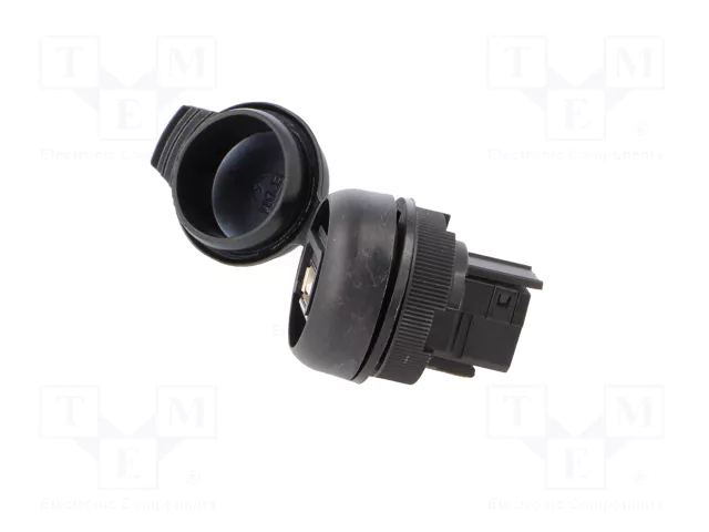 WEIDMÜLLER Conector hembra USB FrontCom Ø22mm IP65 negro WEIDMÜLLER Conector hembra USB FrontCom Ø22mm IP65 negro
