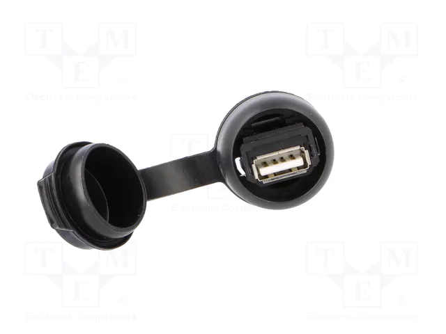 WEIDMÜLLER Conector hembra USB FrontCom Ø22mm IP65 negro WEIDMÜLLER Conector hembra USB FrontCom Ø22mm IP65 negro