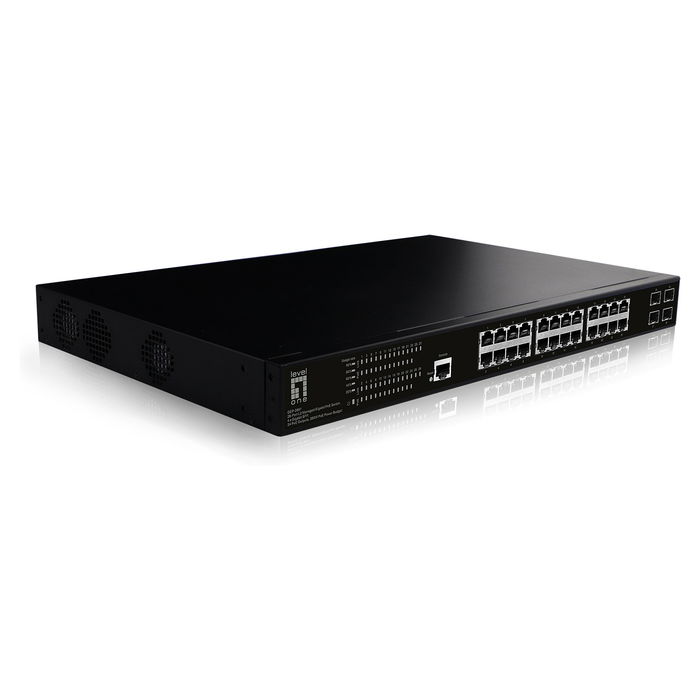 LevelOne GEP-2861 Switch Gestionado L2 Gigabit Ethernet 24xPoE+ 4xSFP Montaje en Rack 390W 1U