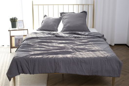 DKD Home Decor Colcha Gris de Poliéster 230x260 cm