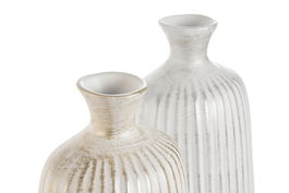 DKD Home Decor Jarrón Oriental Blanco Dorado 16 x 38 x 16 cm (4 Unidades)