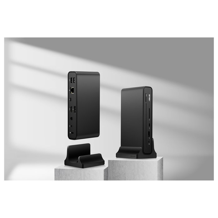 ASUS DC300 Dock USB-C con 90W Power Delivery, Triple Pantalla 4K HDMI 2.0/DP 1.4, Ethernet Gigabit, 4 Puertos USB, Lector SD, Negro