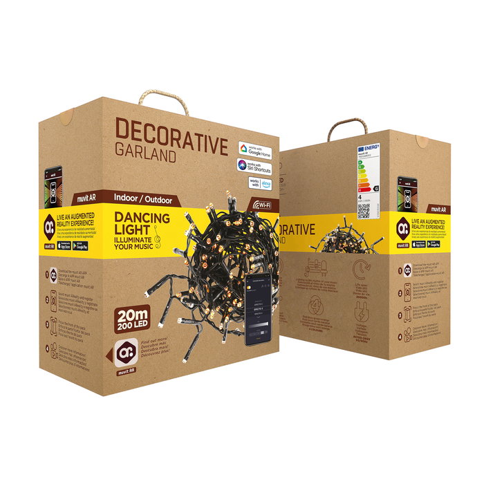 Muvit Guirnalda Decorativa Io Wifi Rgb Exterior Interior 60 Led Alexa Google Compatible