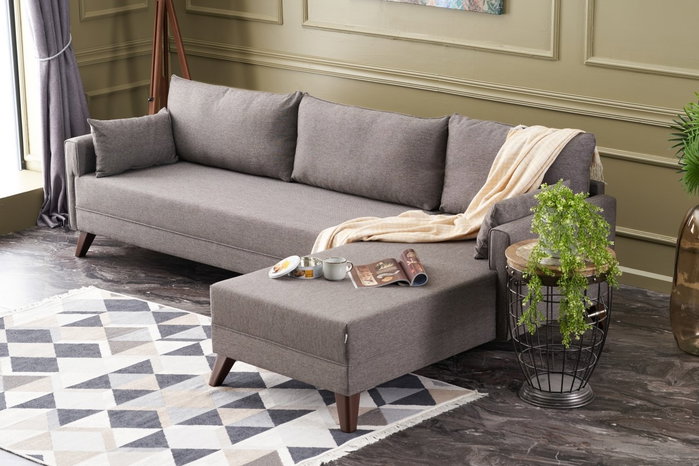 Atelier Del Sofa Sofá Esquinero Derecho Marrón 275x85x81 cm