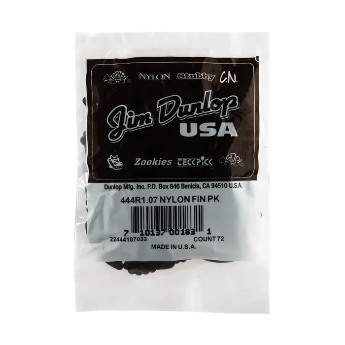 Dunlop Púas Nylon Fin 1,07 mm (72 unidades) Dunlop Púas Nylon Fin 1,07 mm (72 unidades)