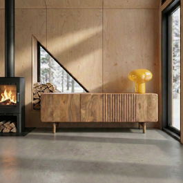 Mueble Tv Madera de Mango Salón 160 X 45 X 54 cm