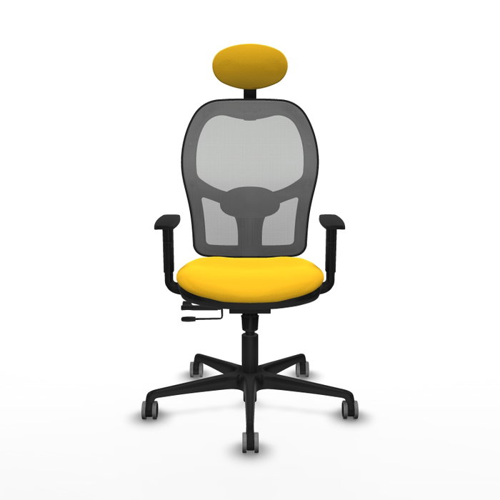 PIQUERAS Y CRESPO Silla de oficina Jorquera con mecanismo Sincro/Traslack, Amarillo y Gris PIQUERAS Y CRESPO Silla de oficina Jorquera con mecanismo Sincro/Traslack, Amarillo y Gris