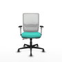 PIQUERAS Y CRESPO Silla de oficina Haches con mecanismo Sincro/Traslack Turquesa y Blanco