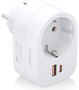 Aisens ASPS-1A1C06-W Regleta de Pared Multifunción con 1 Toma y 2 Puertos USB Blanco