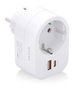 Aisens ASPS-1A1C06-W Regleta de Pared Multifunción con 1 Toma y 2 Puertos USB Blanco