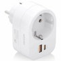 Aisens ASPS-1A1C06-W Regleta de Pared Multifunción con 1 Toma y 2 Puertos USB Blanco