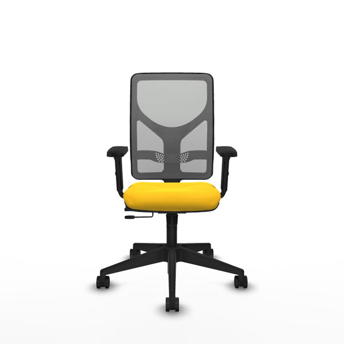 PIQUERAS Y CRESPO Silla de oficina Motilla con mecanismo Sincro/Traslack, Amarillo y Gris