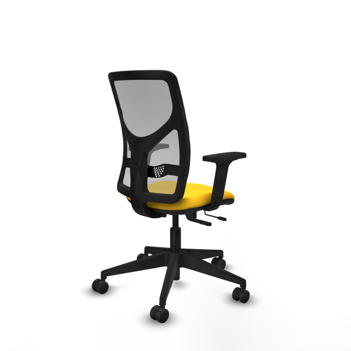 PIQUERAS Y CRESPO Silla de oficina Motilla con mecanismo Sincro/Traslack, Amarillo y Gris