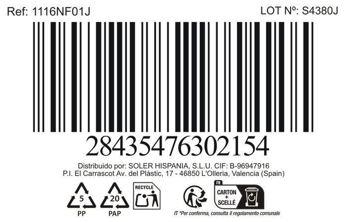 La Mediterranea Plato Llano Opal Palaos 26cm (Pack de 36) de 516g