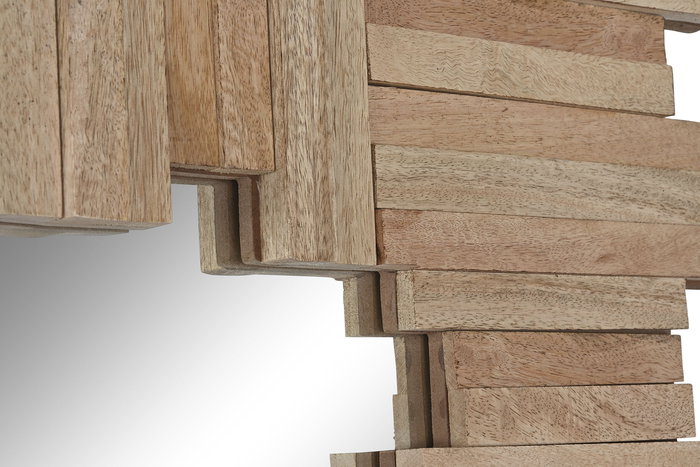 DKD Home Decor Espejo Balines con marco de troncos natural, cristal, 183 cm alto x 91 cm ancho