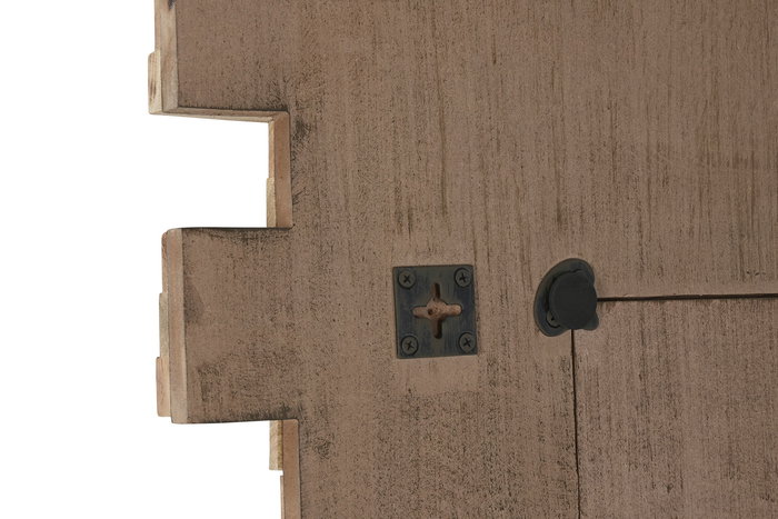 DKD Home Decor Espejo Balines con marco de troncos natural, cristal, 183 cm alto x 91 cm ancho