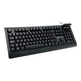 Unykach Teclado KB918 USB Español QWERTY de 105 Teclas con Lector Inteligente de Tarjetas PC/SC para DNIe y Sanidad, Negro
