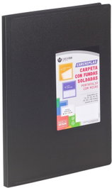 CARCHIVO Carpeta Carchiplas con 60 fundas soldadas A4 tapa flexible negro