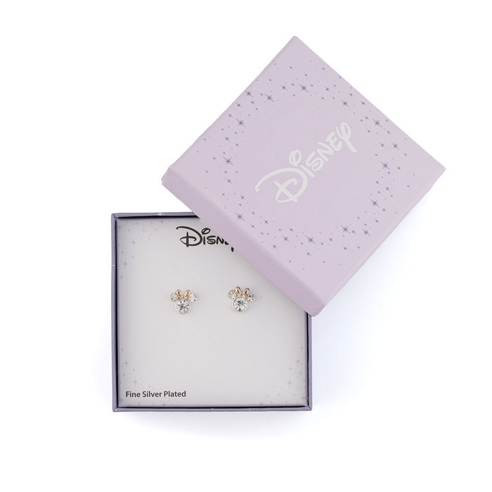Disney Pendientes Minnie Plata Bañados En Plata Cristal Chapado Dos Tonos Oro Rosa Disney Pendientes Minnie Plata Bañados En Plata Cristal Chapado Dos Tonos Oro Rosa