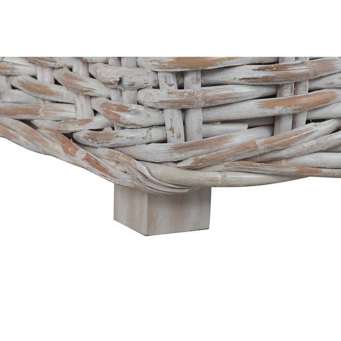 DKD Home Decor Indo 2c25 Sofá Balinés Bicolor Ratán 103 x 64 x 220 cm Set de 4 con Cojines