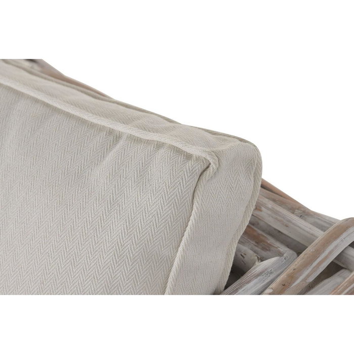 DKD Home Decor Indo 2c25 Sofá Balinés Bicolor Ratán 103 x 64 x 220 cm Set de 4 con Cojines