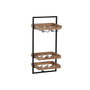 DKD Home Decor Botellero de Acacia y Metal Natural y Negro