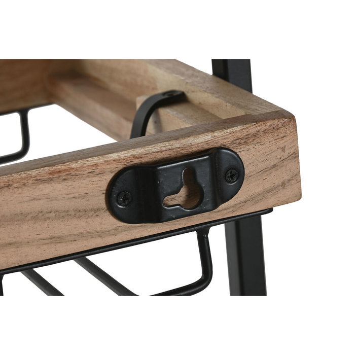 DKD Home Decor Botellero de Acacia y Metal Natural y Negro DKD Home Decor Botellero de Acacia y Metal Natural y Negro