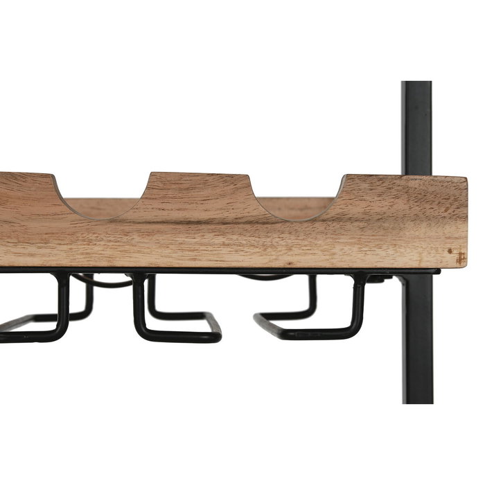 DKD Home Decor Botellero de Acacia y Metal Natural y Negro DKD Home Decor Botellero de Acacia y Metal Natural y Negro