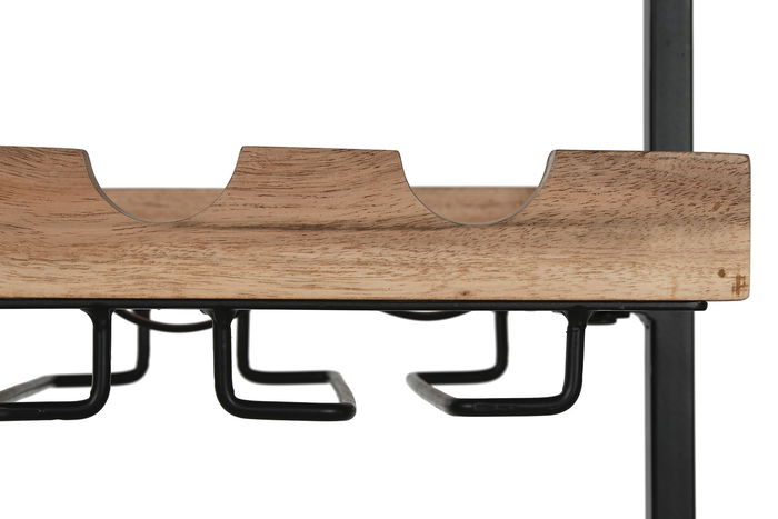 DKD Home Decor Botellero Natural Negro Acacia Metal 25 x 75 x 35 cm