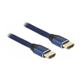 DeLOCK Cable HDMI Ultra Alta Velocidad 48Gbps, Certificado, Resolución 8K 60Hz, 4K 120Hz, HDR, Dolby Vision, 3D, ARC, Longitud 1 Metro, Color Azul