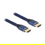 DeLOCK Cable HDMI Ultra Alta Velocidad 48Gbps, Certificado, Resolución 8K 60Hz, 4K 120Hz, HDR, Dolby Vision, 3D, ARC, Longitud 1 Metro, Color Azul
