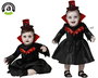 Vestido Negro con Golas y Sombrero Mini para Vampiresa Bebé 12-24 Meses, Disfraz de Halloween para Fiestas Temáticas y Sesiones de Fotos Infantiles