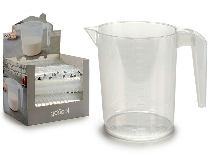 Gondol Jarra Medidora Plástico Transparente 1,3 Litros 18.5x12.7x14.5 cm (Set de 48)