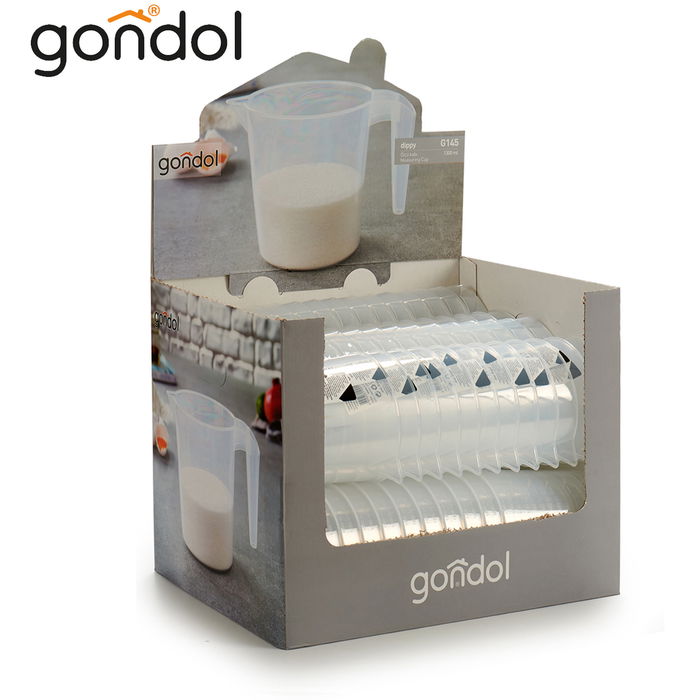 Gondol Jarra Medidora Plástico Transparente 1,3 Litros 18.5x12.7x14.5 cm (Set de 48)