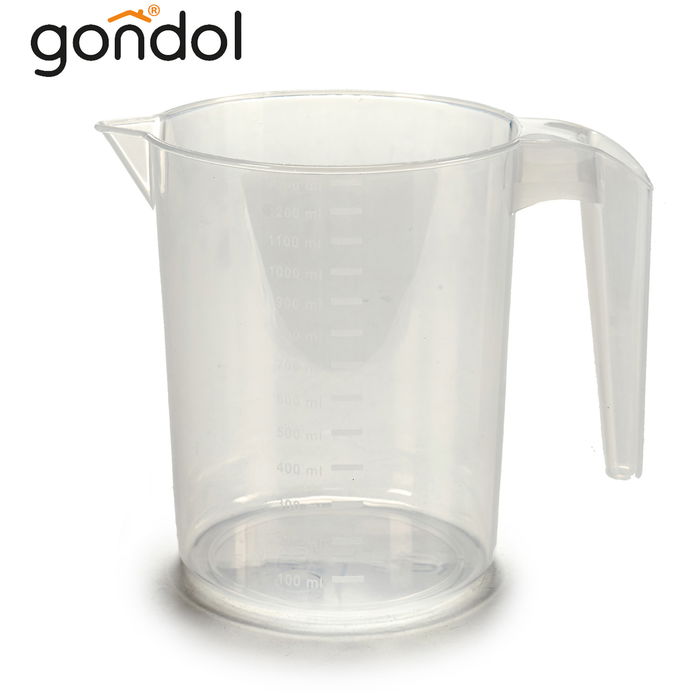 Gondol Jarra Medidora Plástico Transparente 1,3 Litros 18.5x12.7x14.5 cm (Set de 48)