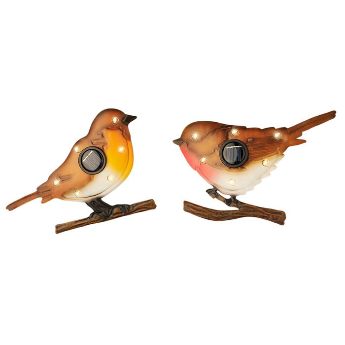 Lumineo Figura solar de pájaro metálico, colores surtidos, 18 x 4,5 x 12 cm