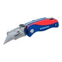 Workpro Cúter Plegable con Cambio Rápido de Hoja, Incluye 5 Recambios, Clip para Cinturón y Mango de ABS, 10 cm Plegado - 16 cm Abierto