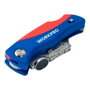 Workpro Cúter Plegable con Cambio Rápido de Hoja, Incluye 5 Recambios, Clip para Cinturón y Mango de ABS, 10 cm Plegado - 16 cm Abierto