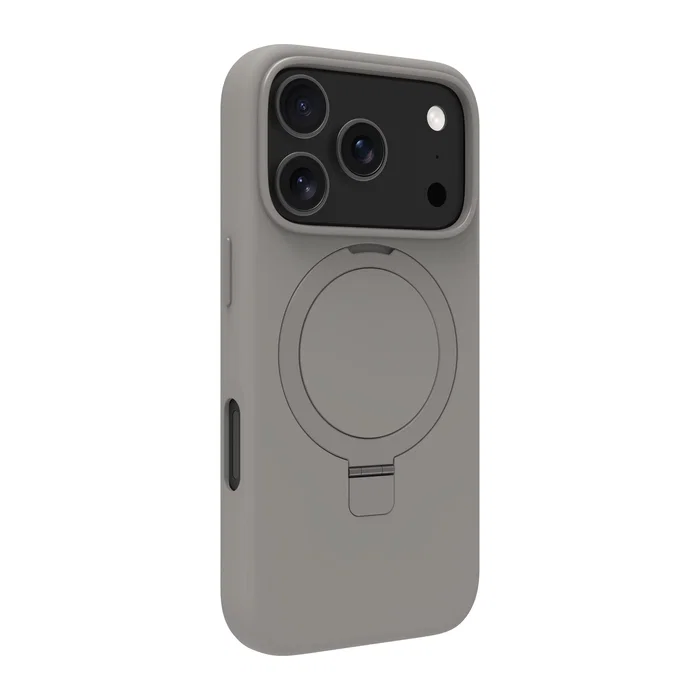 Apple iPhone 17 Pro Funda Protectora Gris con Soporte y MagSafe, Resistente a Caídas, Modelo Roskilde MS Kick ICON Apple iPhone 17 Pro Funda Protectora Gris con Soporte y MagSafe, Resistente a Caídas, Modelo Roskilde MS Kick ICON