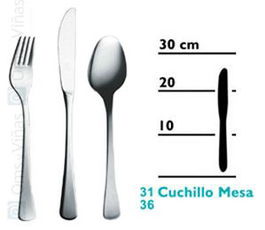 Royal Cuchillo de Mesa MBC, Cubiertos, para Servir, No Apto Lavavajillas (Set de 12)