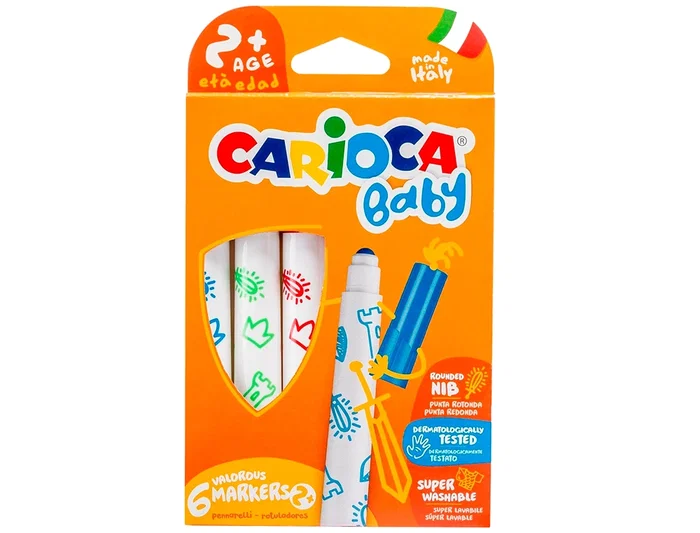 Carioca Rotulador Carioca Baby Caja 6 Unidades Colores Surtidos Para Niños A Partir de 2 Años