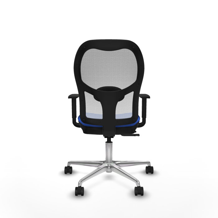 PIQUERAS Y CRESPO Silla de oficina Jorquera con mecanismo Sincro/Traslack, Azul y Blanco