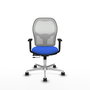 PIQUERAS Y CRESPO Silla de oficina Jorquera con mecanismo Sincro/Traslack, Azul y Blanco