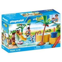 Playmobil Piscina Infantil con Jacuzzi y Tobogán 71529 para Niños