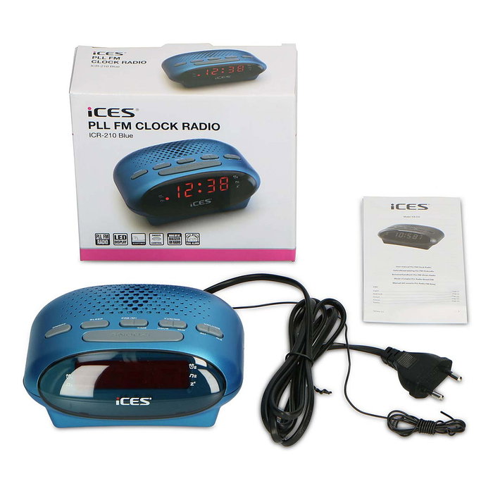 Lenco ICR-210 Radio Despertador FM PLL LED 1.52 cm (0.6") Azul
