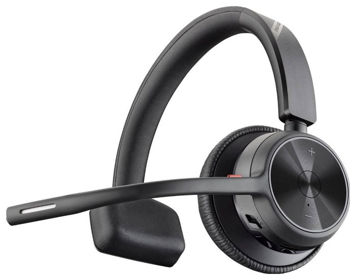 Poly Voyager 4310-M con certificación Microsoft Teams, USB-C, adaptador BT700 y base de carga, Negro