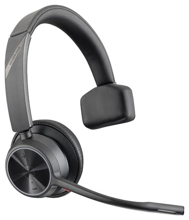 Poly Voyager 4310-M con certificación Microsoft Teams, USB-C, adaptador BT700 y base de carga, Negro