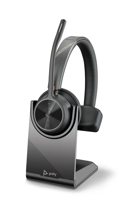 Poly Voyager 4310-M con certificación de Microsoft Teams, adaptador BT700 y base de carga, Negro